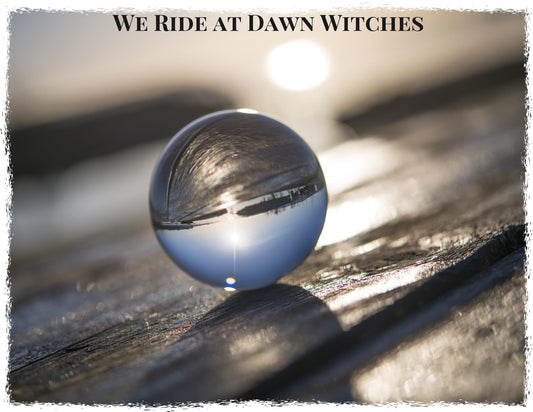 Tote Bag Canvas We Ride at Dawn Witches sphere ball gift for them Birthday Present for Her Him Christmas Stocking Stuffer Friendsgiving