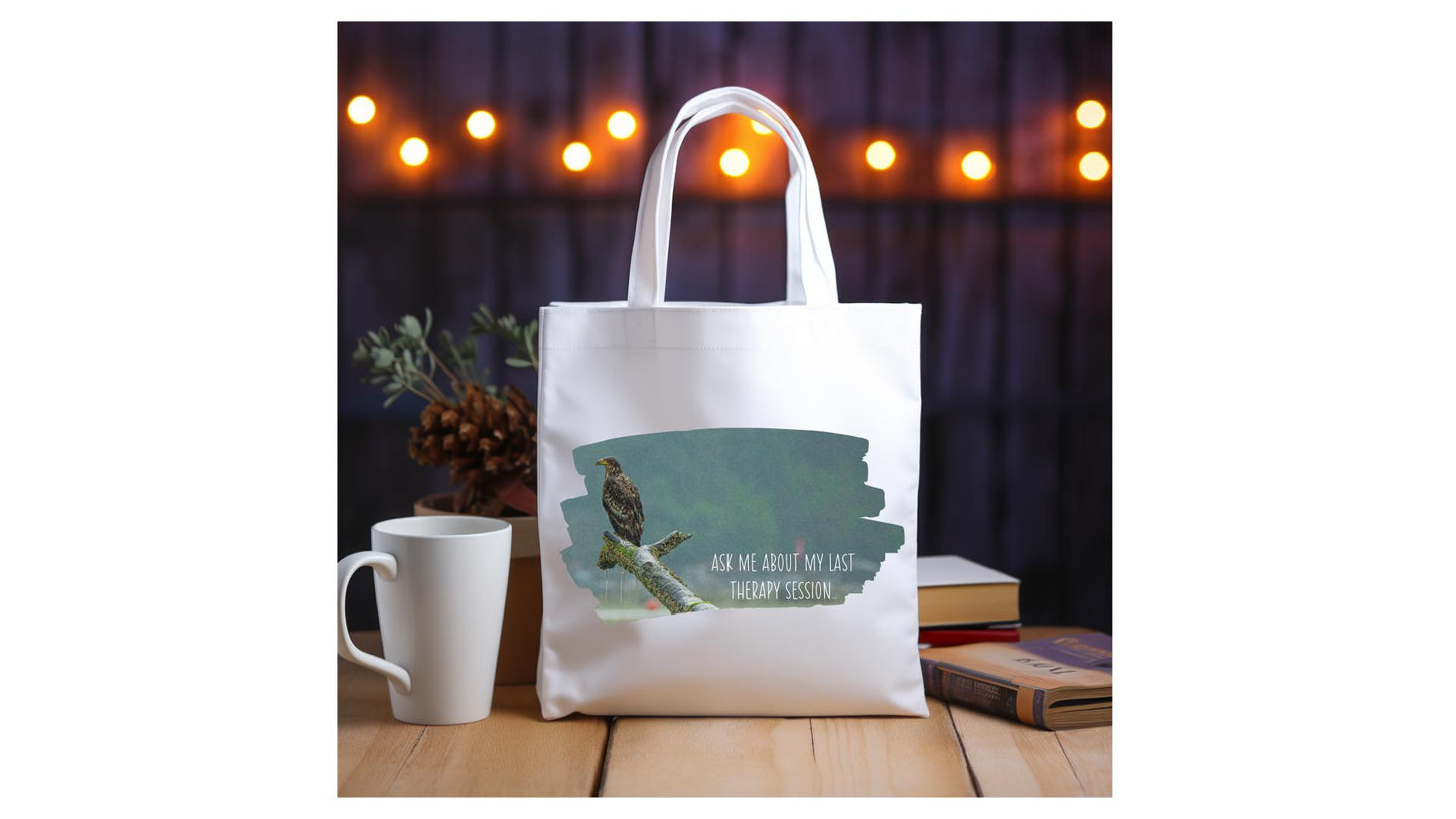 Bald Eagle Reusable Canvas Tote Bag Therapy Session Gift for Birthday Present for Her Him Them Christmas Stocking Stuffer Friendsgiving